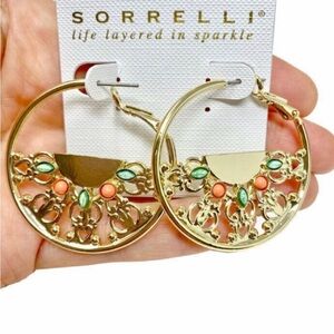 Sorrelli Hoop Earrings Mango Tango Collection Gold Tone